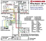 Kreidler MP19 Wiring turn signals & mag whls Bosch 4-wire 3-coil mag internal ignition ground