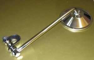 Round chrome clamp on mirror 8 inch