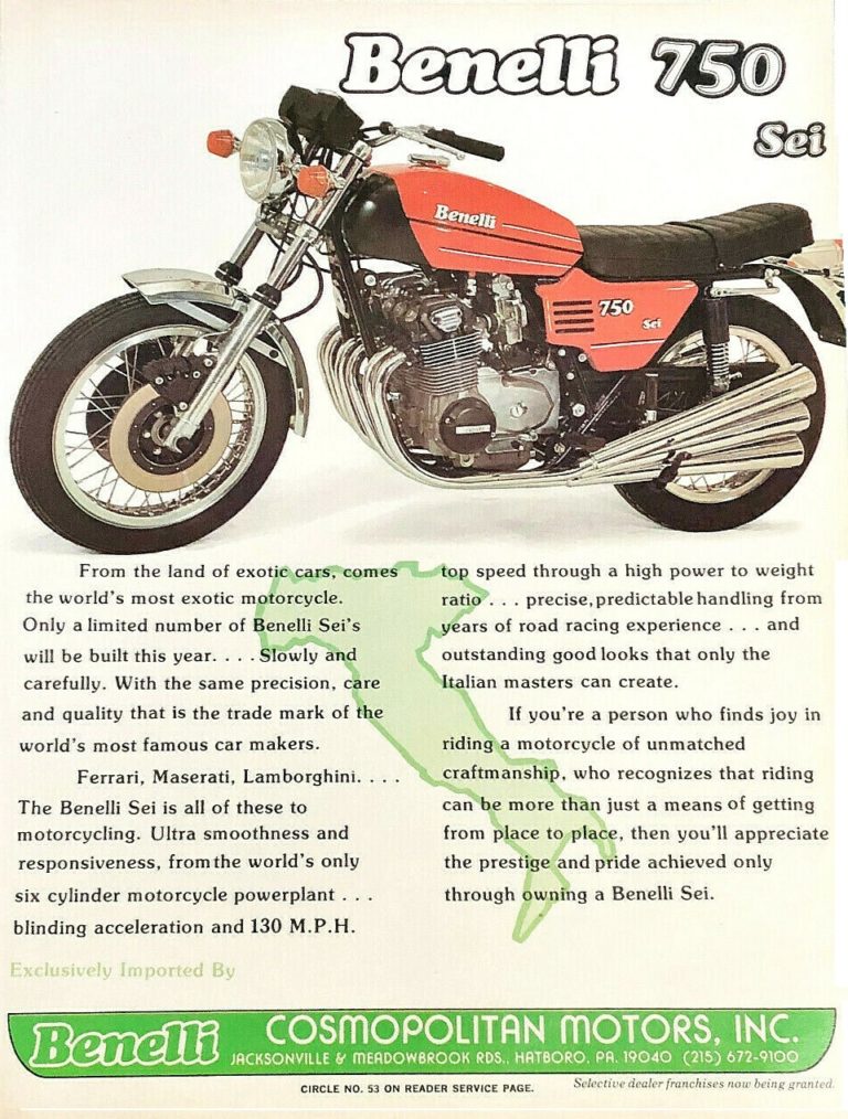 1976 Benelli 750 Sei Myrons Mopeds