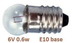 6V 0.6W E10 bulb