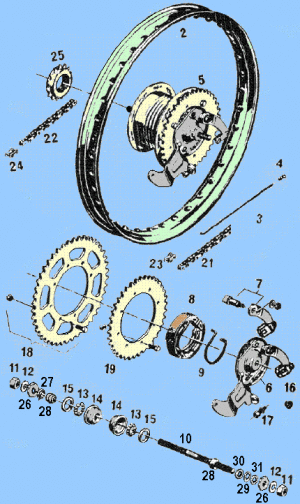 2-chain Rear Spoke Wheel Parts
