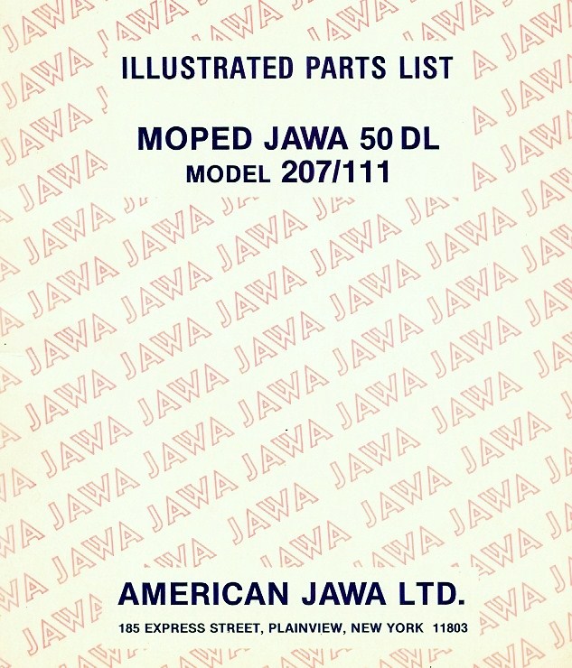 1979 Jawa 50 Moped Model 207/300 Parts Book